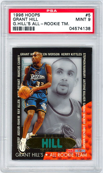 1996-97 Hoops Grant Hill Grants All Rookie Team #5 PSA 9
