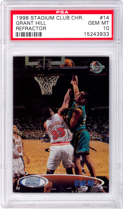 1998-99 Stadium Club Chrome Grant Hill Refractor #14 PSA 10
