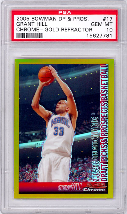 2005-06 Bowman DP & Prospects Grant Hill Chrome Gold Refractor #17 PSA 10
