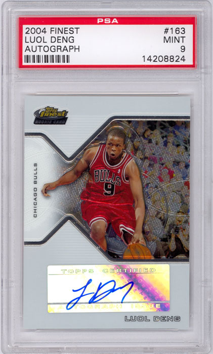 2004-05 Topps Finest Luol Deng Auto PSA 9
