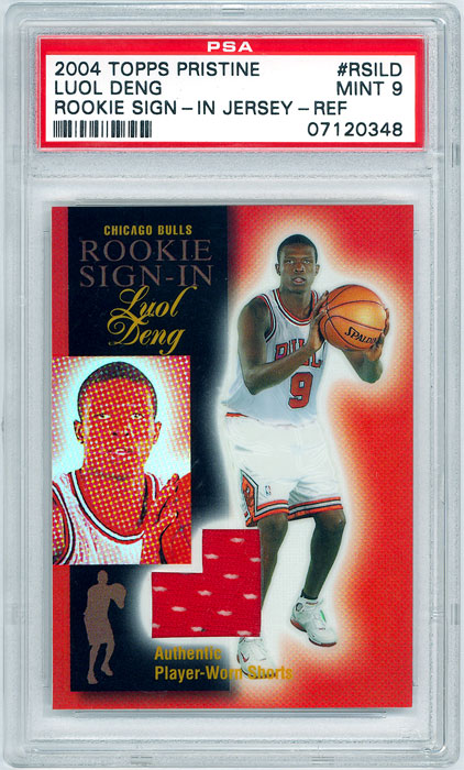 2004-05 Topps Pristine Luol Deng Rookie Sign In Jersey Refractor #RSILD /25 PSA 9
