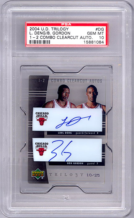 2004-05 UD Trilogy Luol Deng/Ben Gordon 1-2 Combo Clearcut Auto /25 #DG PSA 10
