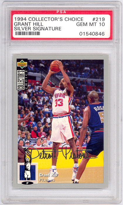 1994-95 Collectors Choice Grant Hill Silver Signature #219 PSA 10
