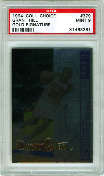 1994-95 Collectors Choice Grant Hill Gold Signature #379 PSA 9
