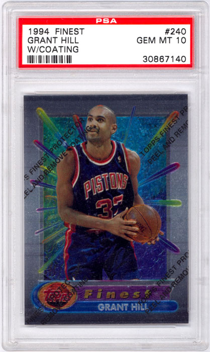 1994-95 Finest Grant Hill w/coating RC #240 PSA 10
