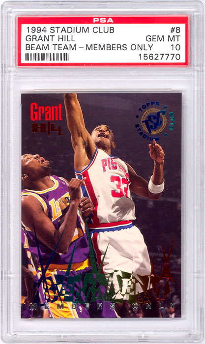 1994-95 Stadium Club Grant Hill Beam Team Members Only #8 PSA 10
