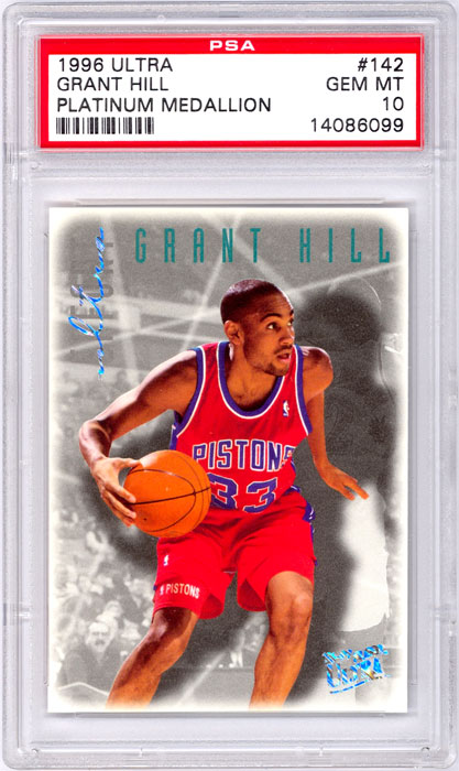 1996-97 Ultra Grant Hill Platinum Medallion #142 PSA 10
