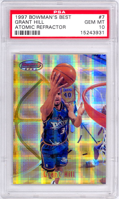 1997-98 Bowmans Best Grant Hill Atomic Refractor #7 PSA 10
