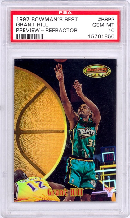 1997-98 Bowmans Best Grant Hill Preview Refractor #BBP3 PSA10
