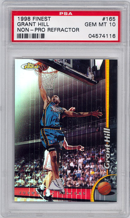 1998-99 Finest Grant Hill No Protector Refractor #165 PSA 10
