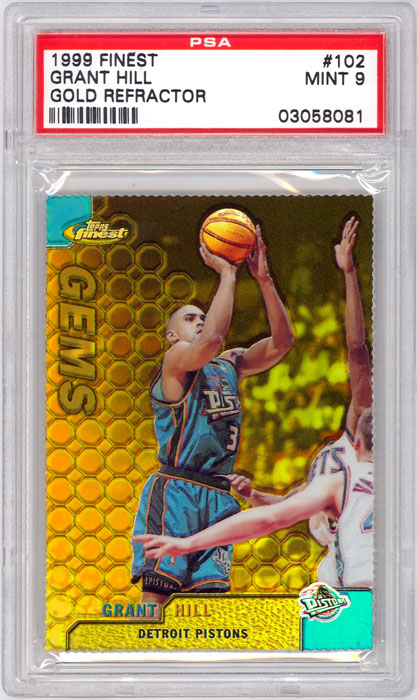 1999-00 Finest Grant Hill Gold Refractor /100 #102 PSA 9
