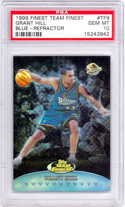 1999-00 Finest Grant Hill Team Finest Blue Refractor #TF9 PSA 10
