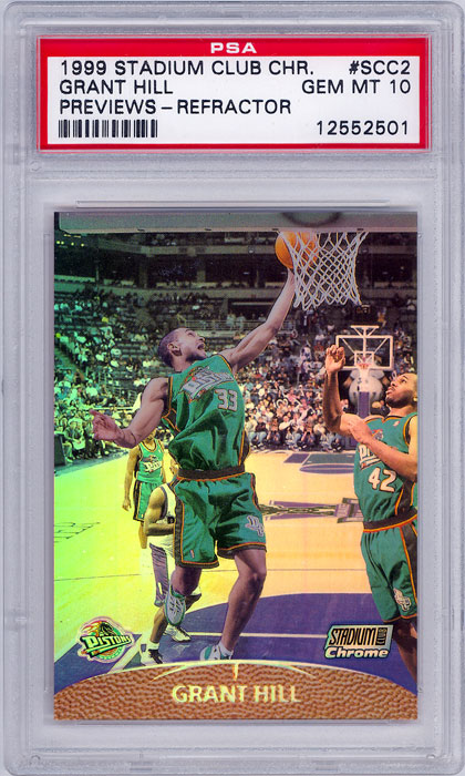 1999-00 Stadium Club Chrome Grant Hill Previews Refractor #SCC2 PSA 10
