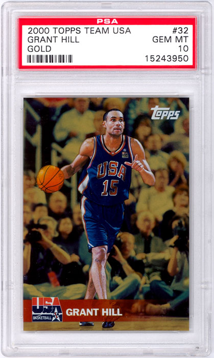 2000 Topps Team USA Grant Hill Gold #32 PSA 10
