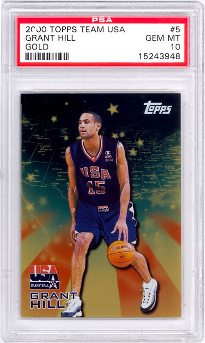 2000 Topps Team USA Grant Hill Gold #5 PSA 10
