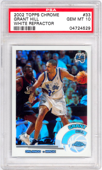 2002-03 Topps Chrome Grant Hill White Refractor #33 PSA 10
