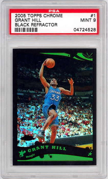 2005-06 Topps Chrome Grant Hill Black Refractor #1 PSA 9
