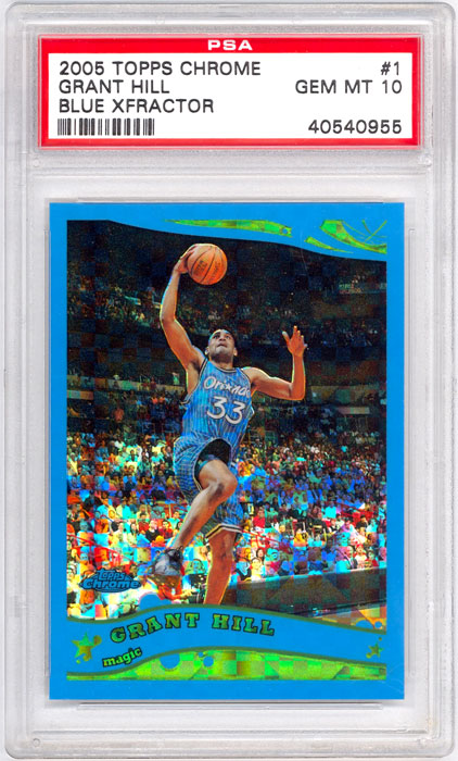 2005-06 Topps Chrome Grant Hill Blue Xfractor #1 PSA 10
