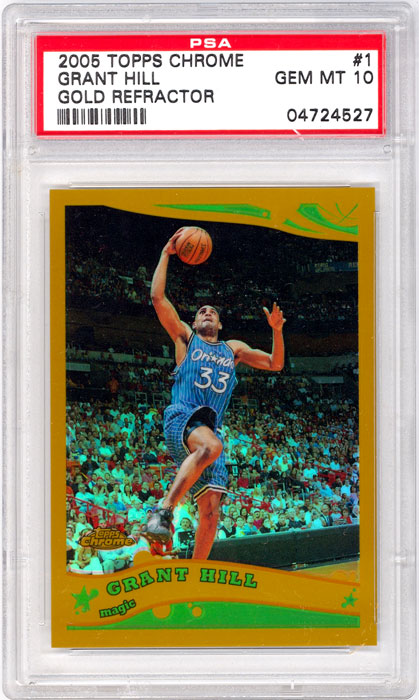 2005-06 Topps Chrome Grant Hill Gold Refractor #1 PSA 10
