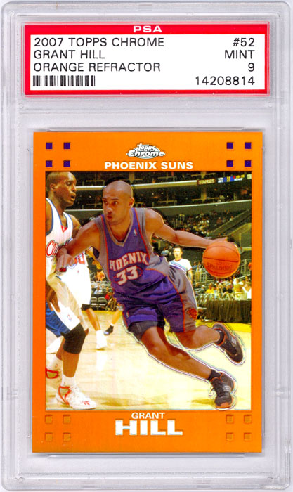 2007-08 Topps Chrome Grant Hill Orange Refractor #52 PSA 9
