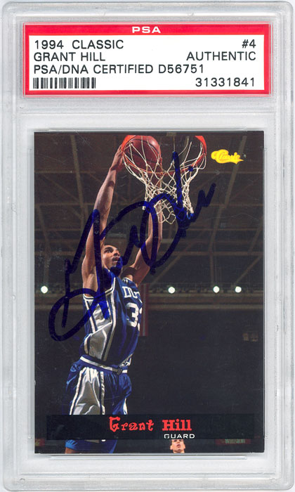 1994 Classic Grant Hill #4 In Person Auto PSA/DNA Certified
